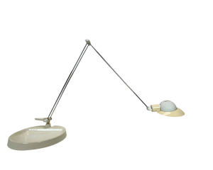 Postmodern Desk Lamp on Cast Iron Foot with Baseball Cap Lampshade, 1970s