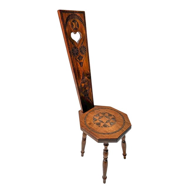 Art Nouveau Arts & Crafts Kerfschnitt Side Chair, 1900s For Sale - Image 9 of 9