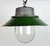 Glass Industrial Green Enamel and Cast Iron Pendant Light, 1960s For Sale - Image 7 of 16