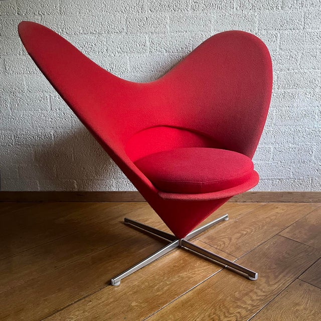 Mid-Century Modern Heart Cone Chair in Red by Verner Panton for Vitra, 2000s For Sale - Image 3 of 18
