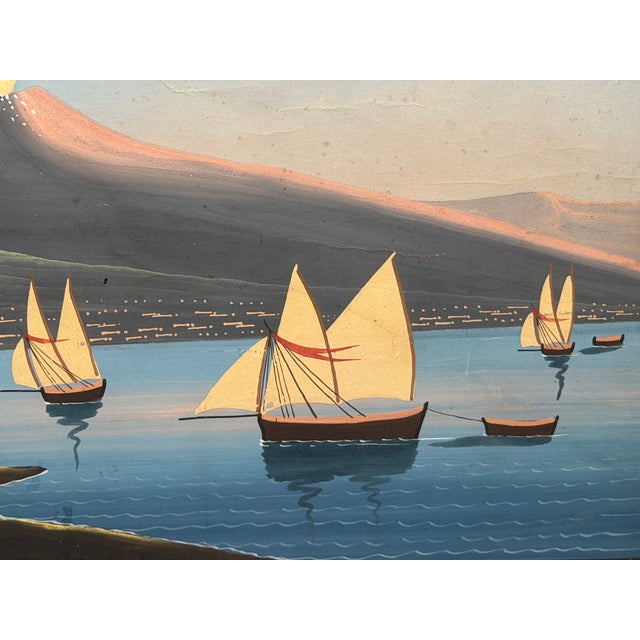 19th Century Italian Grand Tour Mount Vesuvius Eruption Gouache Painting, 1844 For Sale - Image 13 of 18