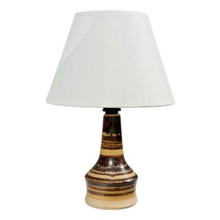 1970s Per Engstrom, Small Table Lamp, Beige Ceramic, Denmark For Sale
