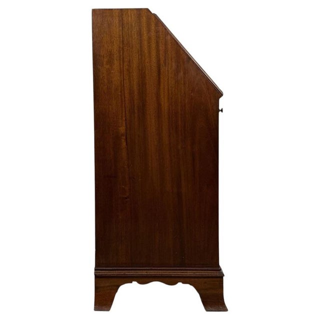 Early 20th Century English Cross-Banded Mahogany Bureau For Sale - Image 11 of 14
