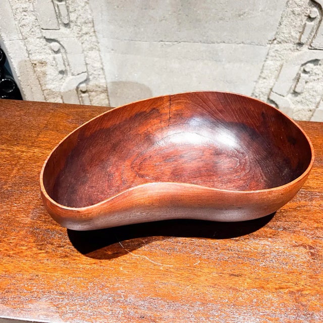 1970s Vintage Biomorphic Teakwood Bowl Style of Rude Osolnik For Sale - Image 11 of 13