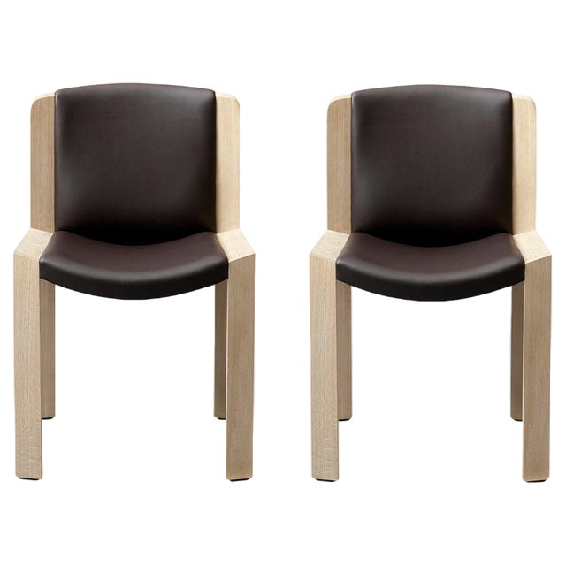 Set of 300 Chairs in Wood and Sørensen Leather by Joe Colombo for Karakter For Sale