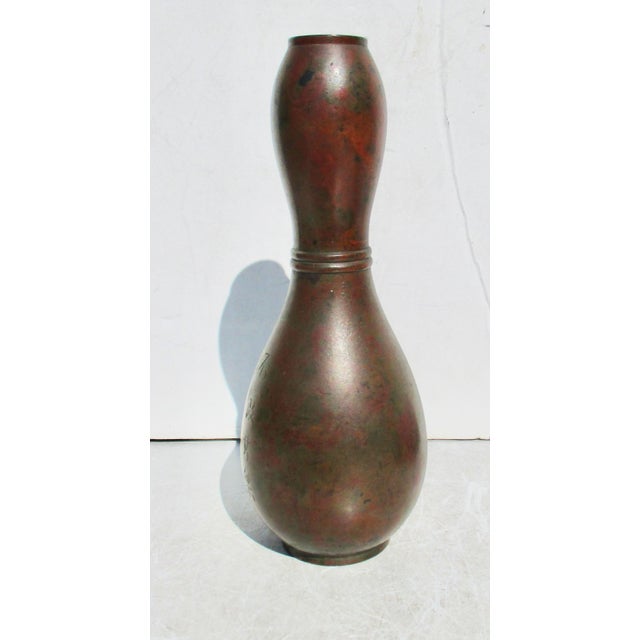 Japanese MCM Studio Japanese Bronze Vase Circa 70s For Sale - Image 3 of 11