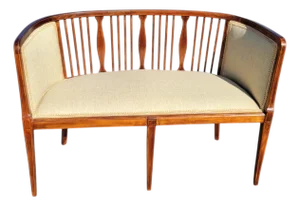 1920s Edwardian English Window Bench Refinished Upholstered Seat