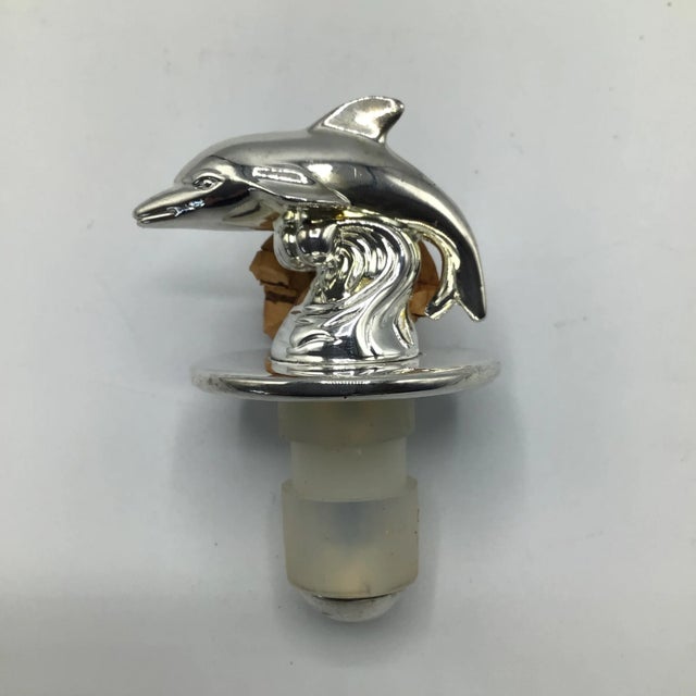 Dolphin Bottle Opener and Bottle Stopper by International Silver Company- Two Piece For Sale - Image 11 of 12