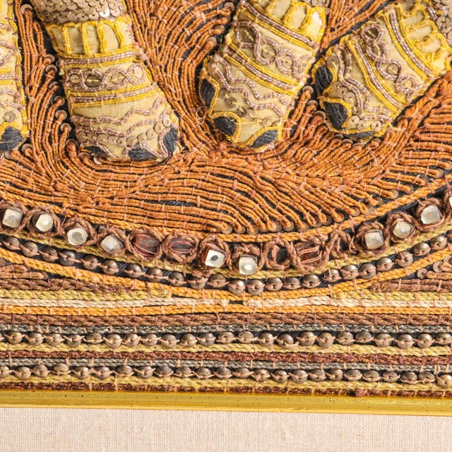 Burmese Kalaga Elephant Tapestry Professionally Framed For Sale - Image 11 of 18