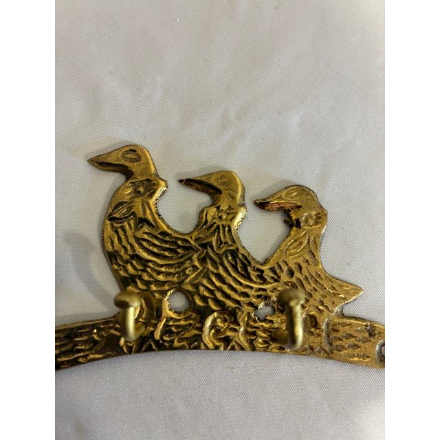 Vintage Brass Three Ducks Wall Hook For Sale - Image 4 of 8