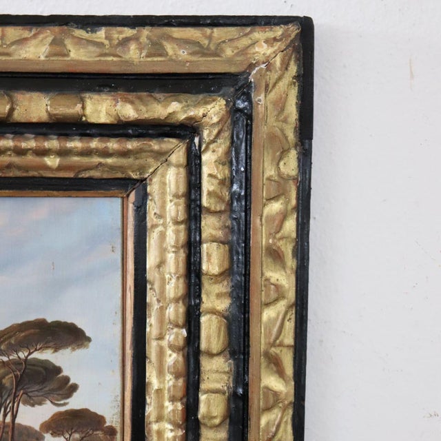 M.G., Landscape with Castle, 18th Century, Oil Painting on Canvas, Framed For Sale - Image 4 of 18