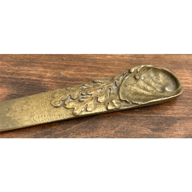 1920s Signed Henri Rischmann Art Nouveau Handmade Bronze Letter Opener For Sale - Image 10 of 15