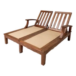Vintage Gloster Teak Double Chaise Lounge For Sale