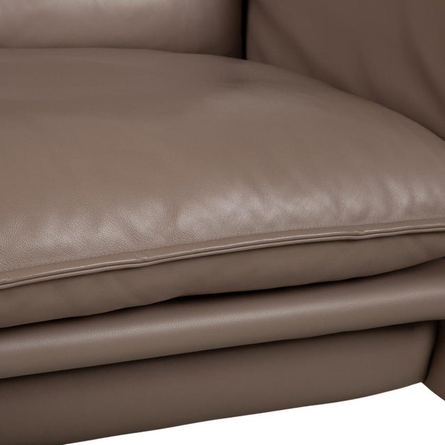 Brown Taupe Leather Porto Three-Seater and Two-Seater Sofas with Manual Function from Erpo, Set of 2 For Sale - Image 9 of 18
