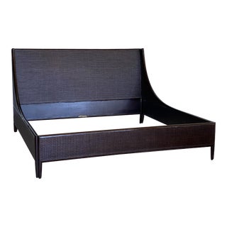 McGuire Barbara Barry Caned Rattan King Sleigh Bed For Sale