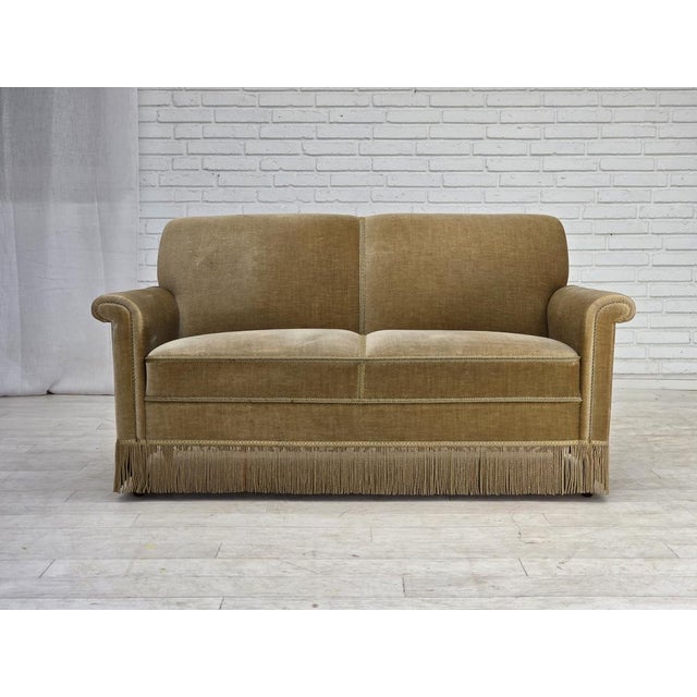 Danish 2-Seater Sofa in Green Furniture Velour, 1970s For Sale - Image 18 of 18