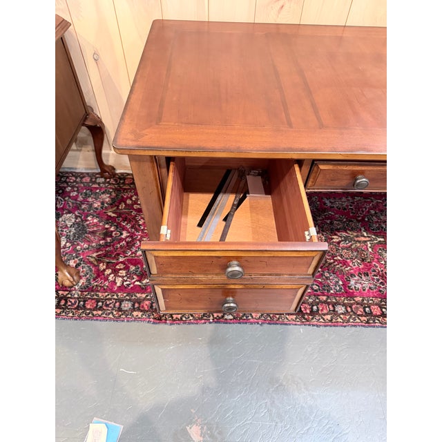 Brown Late 20th Century Hooker Seven Seas Cherry Bow Front Writing Desk For Sale - Image 8 of 11