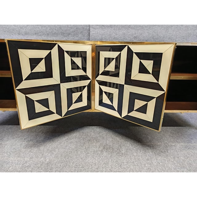 Black Four-Door Sideboard in Handcrafted Birch and Walnut from Justfurnituress SRL For Sale - Image 8 of 15