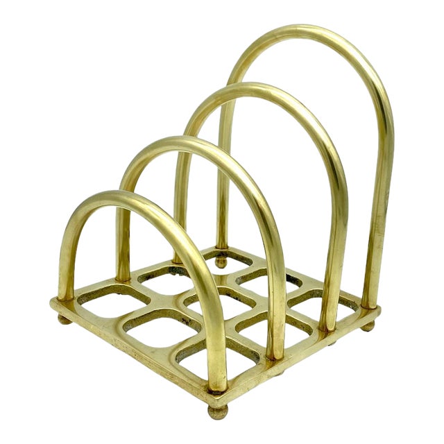 Mid 20th Century Large Brass Letter Rack For Sale