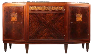 Art Deco Sideboard in Amboyna and Rosewood, Paris, 1925s