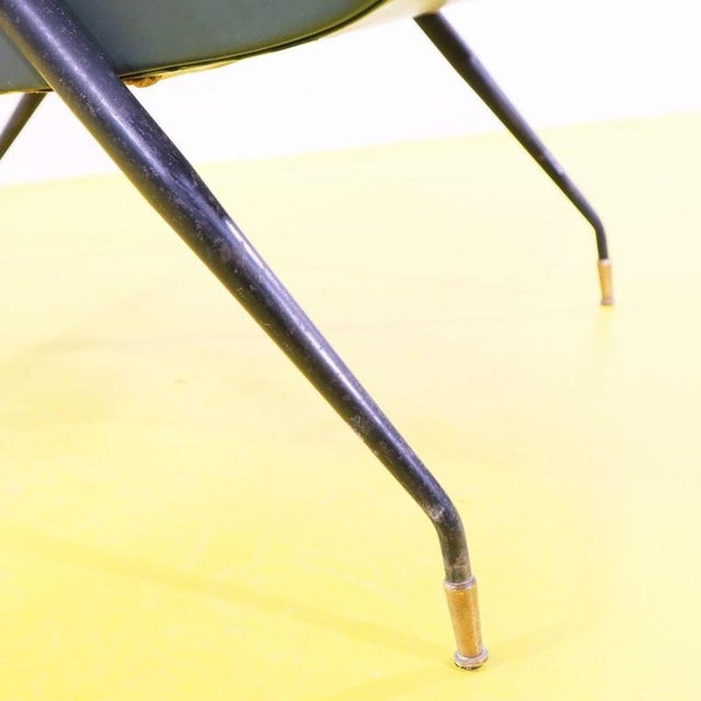 2000 - 2009 Green Faux Leather Reclining Lounge Chair attributed to Silvio Cavatorta For Sale - Image 5 of 8