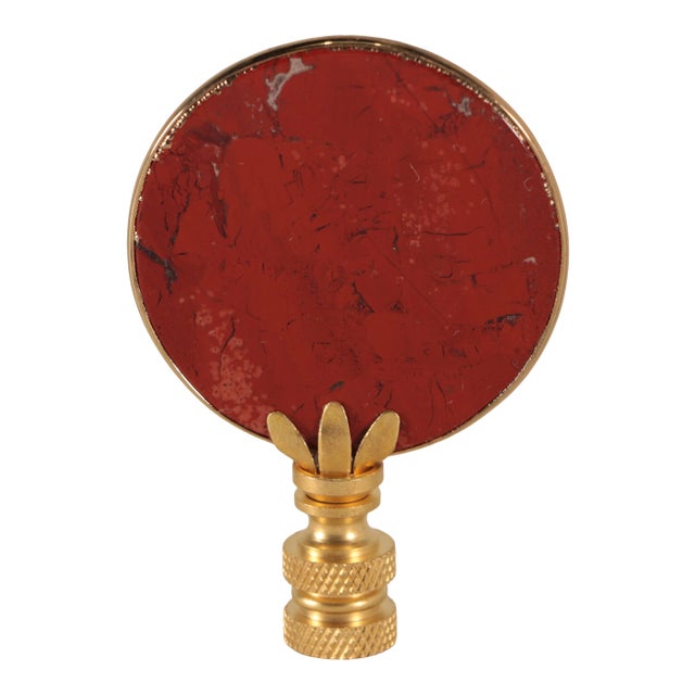 Gilded Red Jasper Lamp Finial For Sale