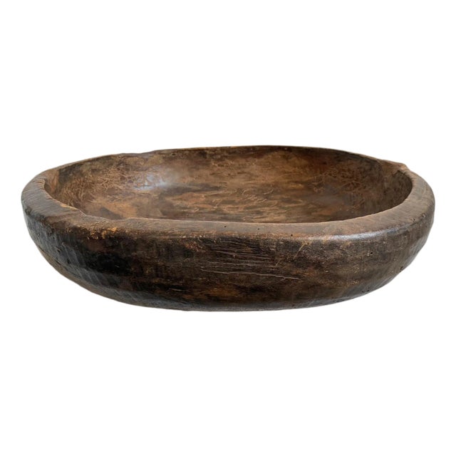 Vintage Large Wood Baga Bowl For Sale