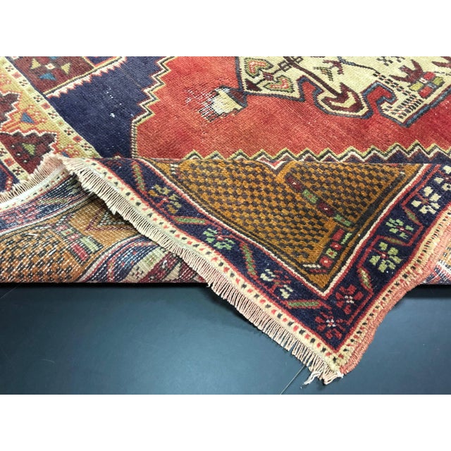 Vintage Traditional Turkish Anatolian Wool Rug For Sale - Image 10 of 11