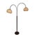 Rare model Dijkstra floor lamp. brown acrylic shades, brown base and brown arcs that can swivel independantly in any...