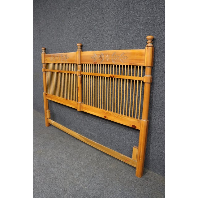 1980s King Size Pine Country Style Spindle Headboard For Sale - Image 5 of 10