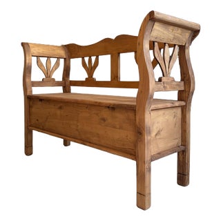 Farmhouse Kitchen Chest Bench in Softwood For Sale