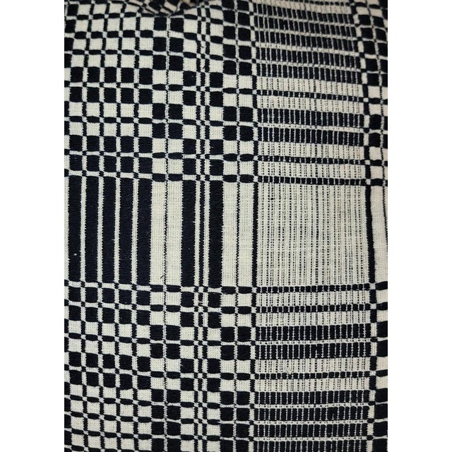 19th Century Collection of Five 19thc Blue & White Coverlet Pillows For Sale - Image 5 of 6