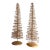 Vintage Gold Wire Beaded Christmas Trees – Set of 2 (20” Each) For Sale