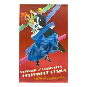 Richard Bernstein Vintage 1974 " Romantic and Glamorous Hollywood Design " Lithograph Print Pop Art Exhibition Poster