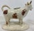 Staffordshire Antique Sponge-Ware Staffordshire Cow Creamer Figurine in Ivory Color Made in England - Circa 1860’s For Sale - Image 4 of 10