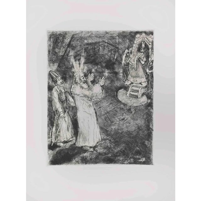 Etching on Montval wove paper, realized by Marc Chagall in 1931-39 and published by Tériade in 1956. Belongs to the series...