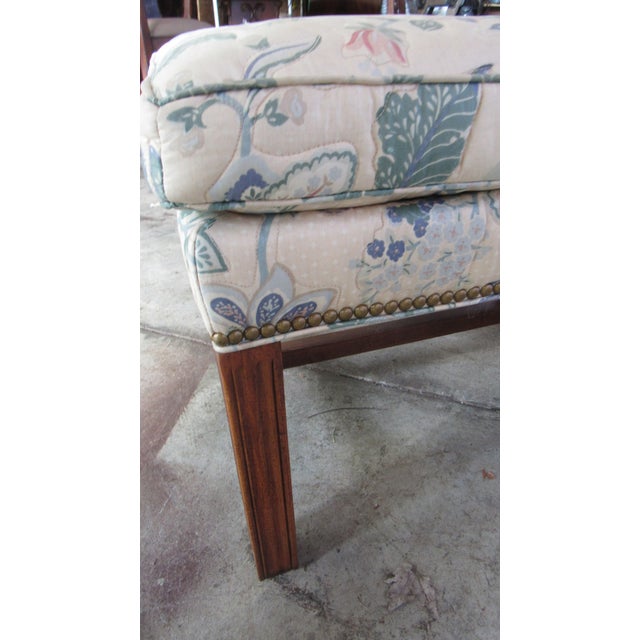 1980s Sherrill Designer Wing Chair Ottoman For Sale - Image 9 of 9