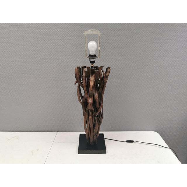 Vintage Table Lamp in Driftwood, 1980s For Sale - Image 6 of 15