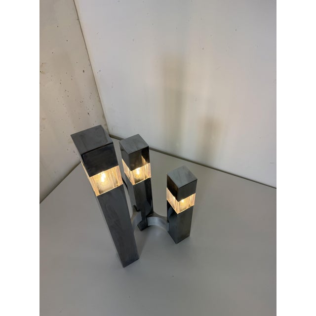 Very Mid-Century Modernist Architectural Sciolari Cubic Table Lamp by Gaetano Sciolari for Sciolari, 1970s For Sale - Image 6 of 18