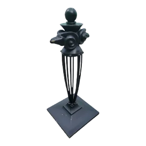 Vintage Rare Double Rams Head Black Iron Extra Large Door Stop