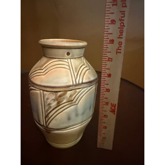 Rookwood Art Pottery Vase Shape 10048 MMXV in Rare Peach/Brown Drip Glaze - 2015 For Sale - Image 6 of 6