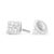 Early 21st Century .925 Sterling Silver 5/8 Cttw Princess Cut Diamond Invisible Set Quad Composite Stud Earrings, A Pair For Sale - Image 5 of 6