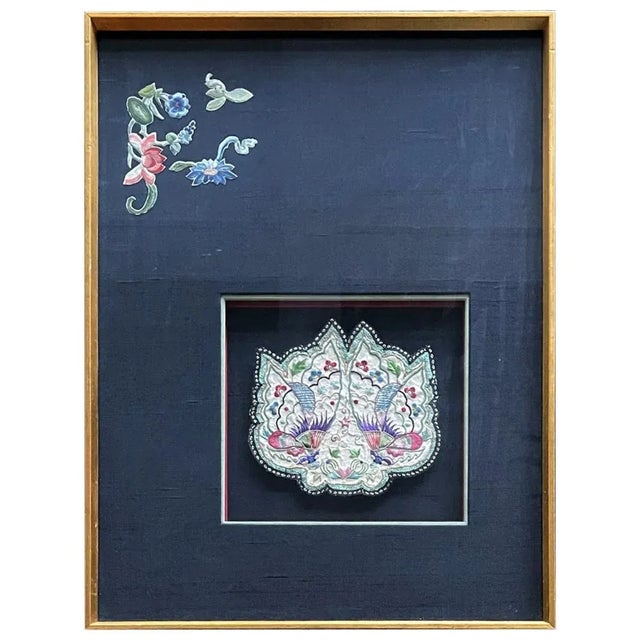 Framed Antique Embroidered Purse Qing Dynasty Provenance For Sale - Image 10 of 10