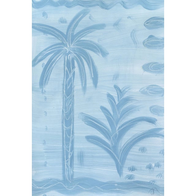 Abstract original palm tree painting unframed on watercolor paper measuring 8 inches x 11.5 inches by Charleston based...
