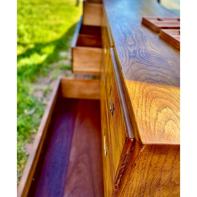 1970s Henredon Artefacts Campaign 7 Drawer Dresser For Sale - Image 9 of 11