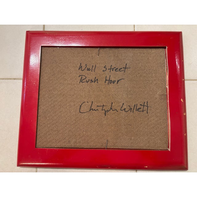 Christopher Willett, "Wall Street at Rush Hour" Oil on Masonite For Sale In Philadelphia - Image 6 of 7
