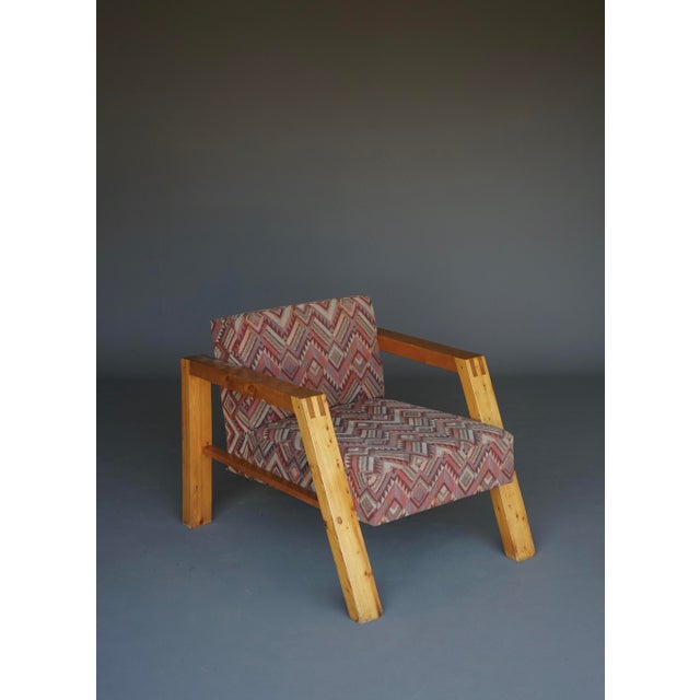 Wood Dutch Pine Armchair, 1970s For Sale - Image 7 of 14