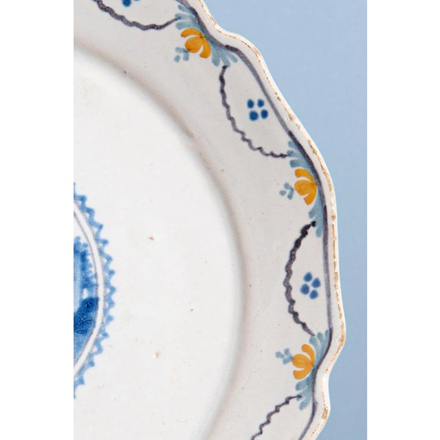 French Faience Plate from Nevers, 1700s For Sale - Image 3 of 6