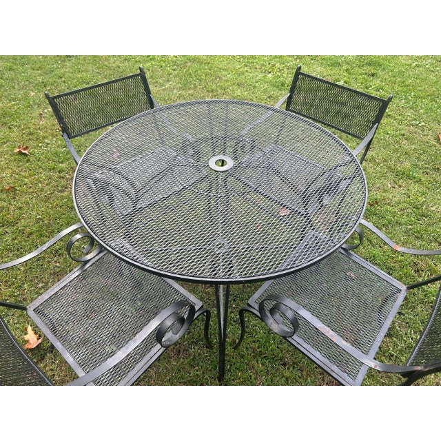 Metal 50's Wrought Iron Outdoor/Indoor Salterini Garden Dinette Set by Tempestini, Attributed For Sale - Image 7 of 7