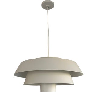 21st Century Contemporary Mid Century Round White Chandelier For Sale